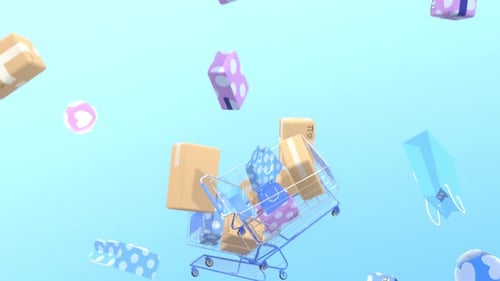 Shopping, Online Shop, E-Commerce, Discount Concepts Animation Video.