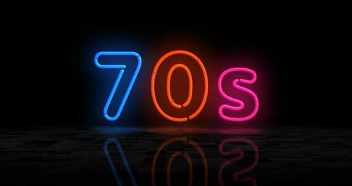 Glowing Neon 70s Text Title Animation