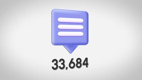 Animated 3D Message Icon Social Media Counter