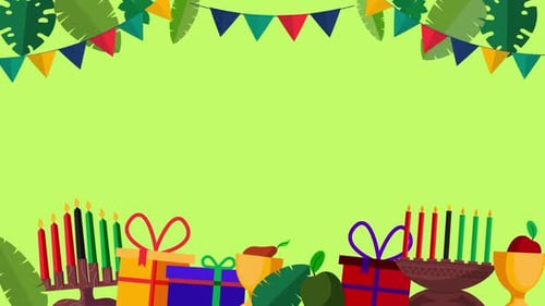 Kwanzaa Celebration Flat Design Animated Frame