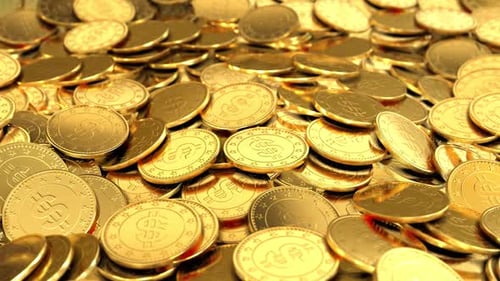 Dollar Coins Falling