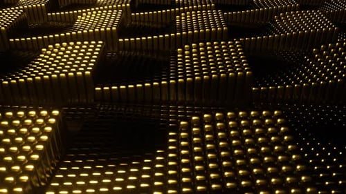 Goldener unendlicher Zyklus des Säulenwachstums im Hintergrund Vj Loop I 4K