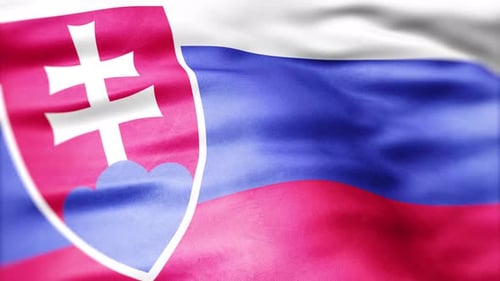 Realistic Waving Flag of Slovakia Loop Animation