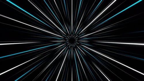 High Speed Blue and White Flying Neon Lines Way Seamless Animation