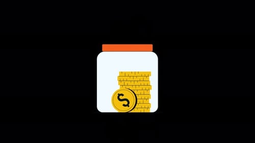 Spardose Konzept-Animationsvideo zur finanziellen Investition oder zum Sparen — transparent
