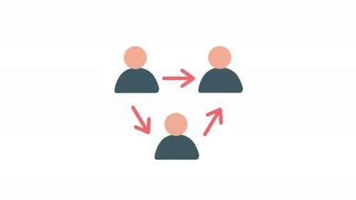 Flat Design Animated People Connection Network Icon