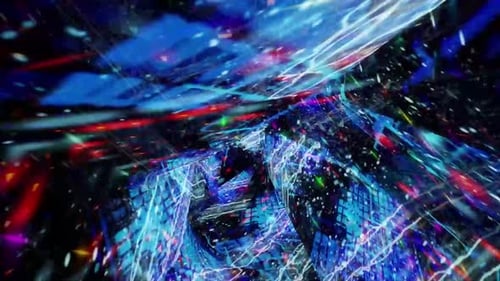 Renderización digital de fondo abstracto de túnel con purpurina