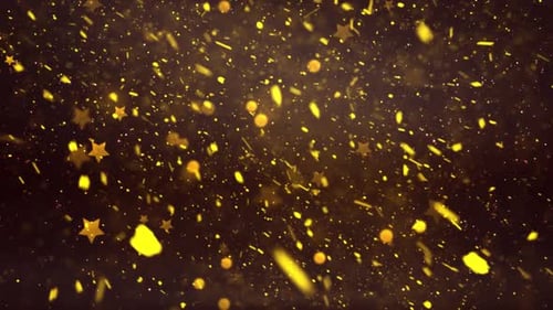 Golden Sparkling Stars and Particles Loop Background
