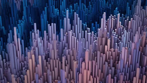 Dynamic Abstract 3D Geometric Blocks Animation