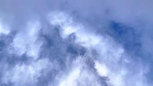 Sky only cloudscape time lapse of flowing fluffy clouds on
