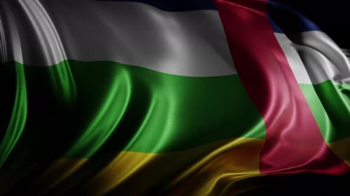 Waving Flag of the Central African Republic with Fluid Motion