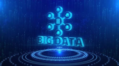 Futuristic Big Data Network Connection Digital Animation