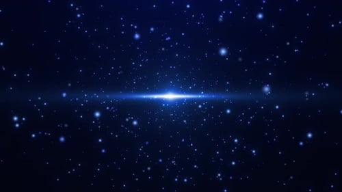 Hyperspace jump into space. Abstract space scene with flying particles, meteoric shower