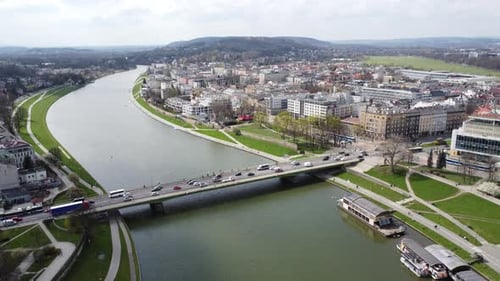 Incredible city of Krakow located on the Vistula River in Poland
