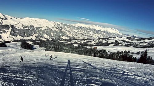Spending winter holiday in the Alps.