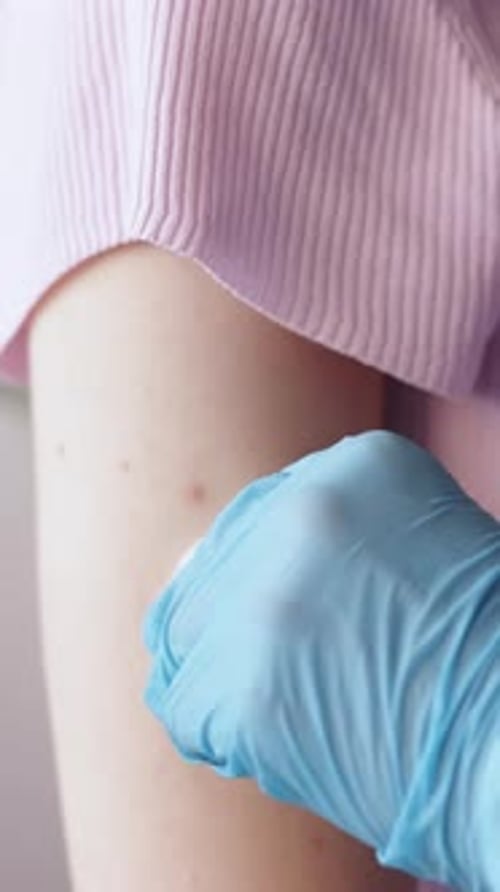 Injection in Arm Close Up
