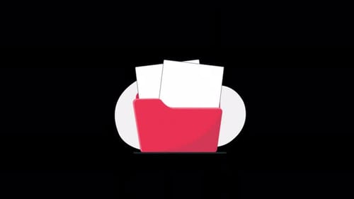 Folder with Document Animation Video - Transparent