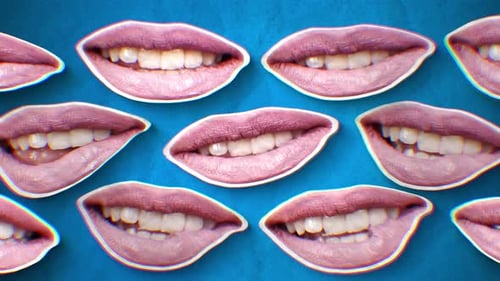 Stop Motion Style Biting Lips Background