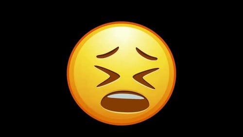 Animated Yawning Emoji Transition to Weary Face