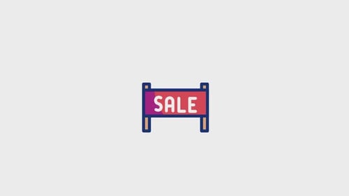 Animated Flat Design Sale Sign Icon