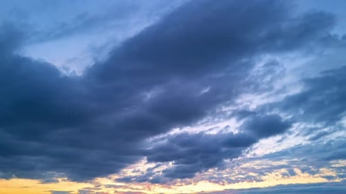 Dramatic Clouds Time-Lapse at Colorful Sunrise or Sunset