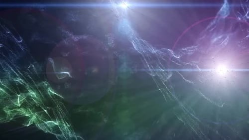 Abstract Space Particles and Lens Flares Background Animation