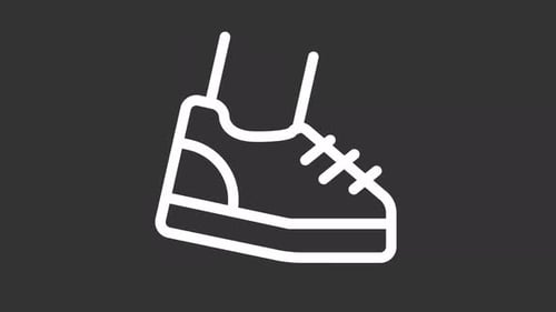 Running person ui icon white line animation