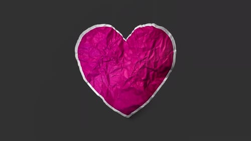 Romantic Crumpled Paper Heart Reveal Animation