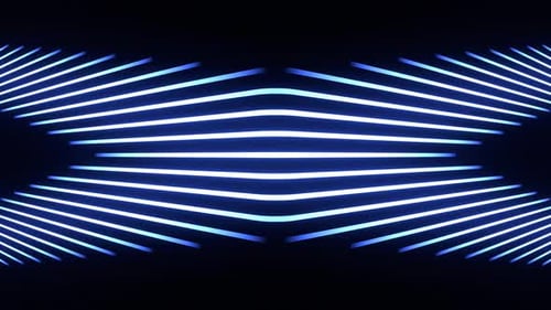 Lighting Blue Abstract Neon Lines Show Background Vj Loop
