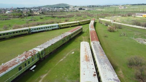 Abandoned Rusty Passenger Carriages