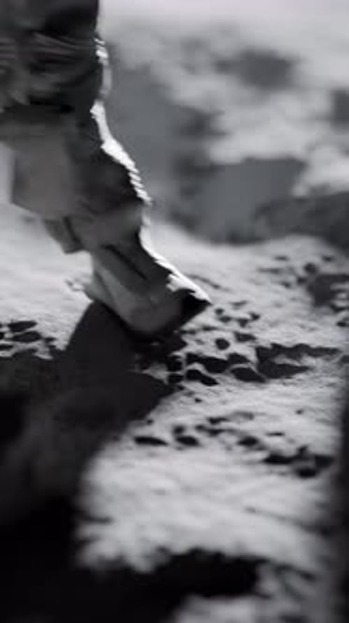 Astronaut Foot Print 3D Animation