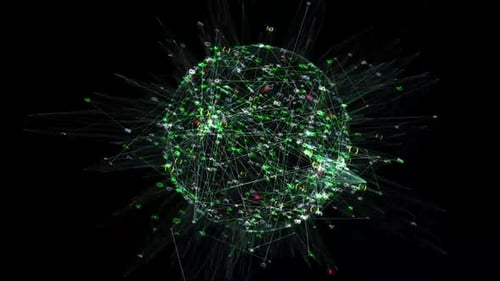 Futuristic Digital Network Sphere Animation