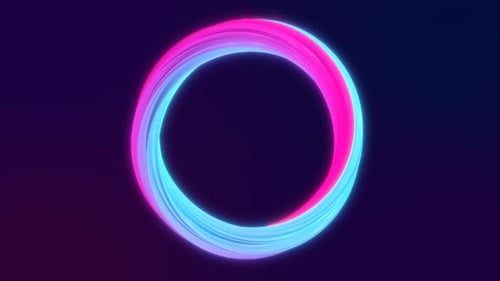 Abstract blue violet energy magic bright glowing spinning ring of lines, background