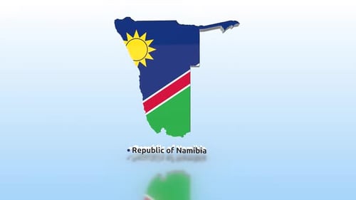 Animated 3D Map of Namibia with Flag Design