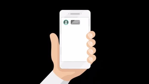 Man Chatting With Chatbot On Smartphone Alpha Channel