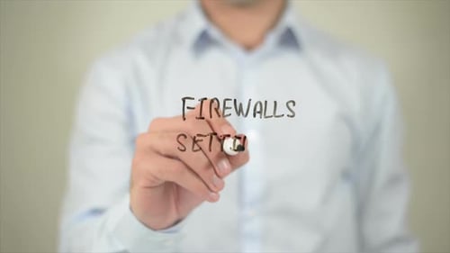Firewall Settings Writing on Transparent Screen