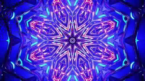 Dynamic abstract geometric light show pulses with vibrant energy