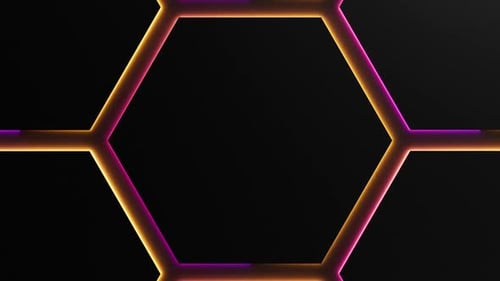 Glowing Geometric Hexagon Grid Loop Animation