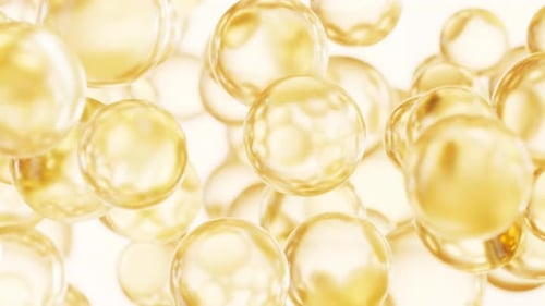 Golden Fluid Spheres Abstract Movement Background Animation