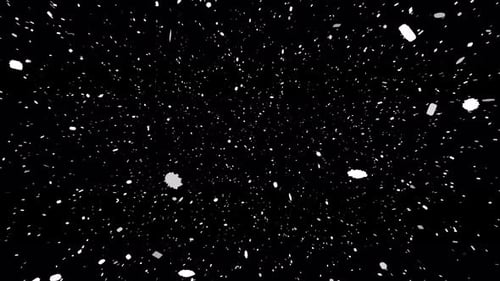 Schnell fallende Schneeanimation auf schwarzem Hintergrund