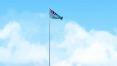 Tuvalu Flag Waving in Realistic Sky Animation