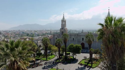 Arequipa: Cinematic Flight over Plaza de Arma