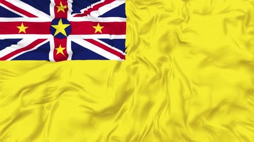 Realistic Waving Niue National Flag Animation