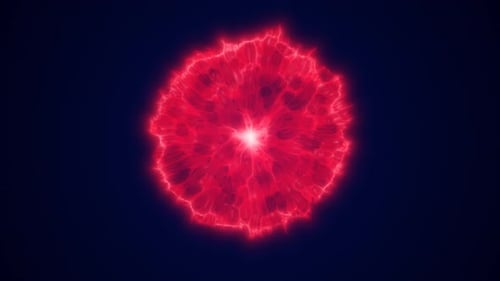 Pulsating Red Energy Sphere Abstract Motion Background