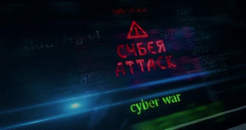 Cyber attack russia symbol abstract concept