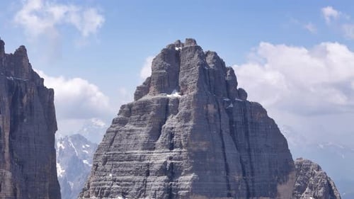 Experience the Majestic Peaks of the Beautiful Dolomites Under the Vast Blue Skies