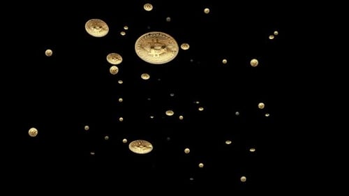 Flying BitCoin Icons