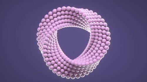 3D Loop Animation of Spinning Balls Molded Into Uneven Circle