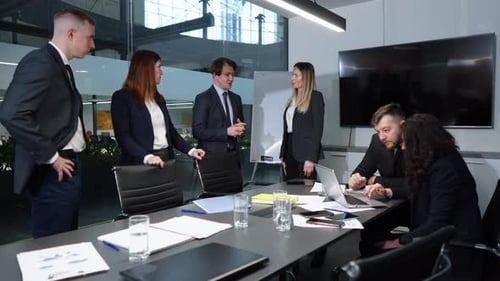 Business Conference in Modern Office