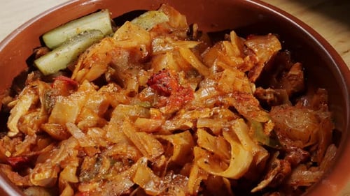 Stuffed Cabbage with Meat and Tomato Sauce Traditional Hungarian Homemade Food